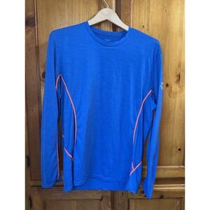 Icebreaker Merino Wool T Tee Shirt Top Blue Long Sleeve New Zealand Men's L